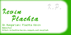 kevin plachta business card